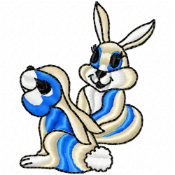 Rabbits Embroidery Design 1